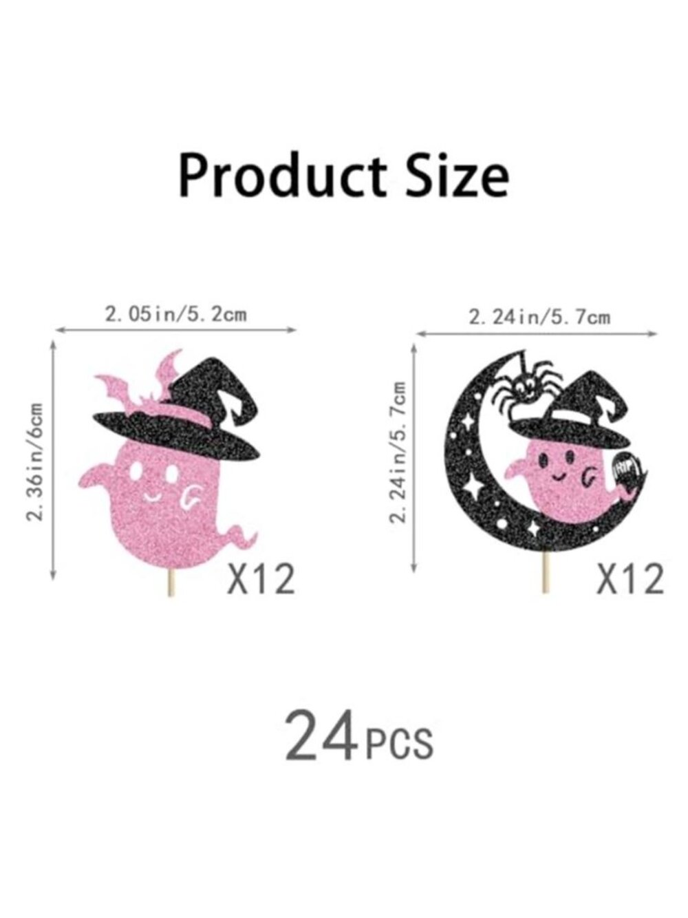 Halloween Cupcake Toppers Glitter Ghost Cupcake Picks, Festive Decorations for - Picture 3 of 7